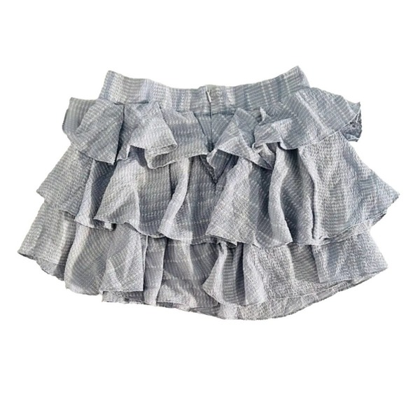 Derek Lam 10 Crosby | Women's Gray Elastic Waist Mini Ruffle Skirt Size 0 - Picture 5 of 9